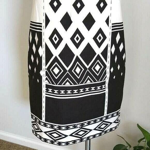 Tibi Dress Shift Black White Side Pockets 6 New - Picture 5 of 7